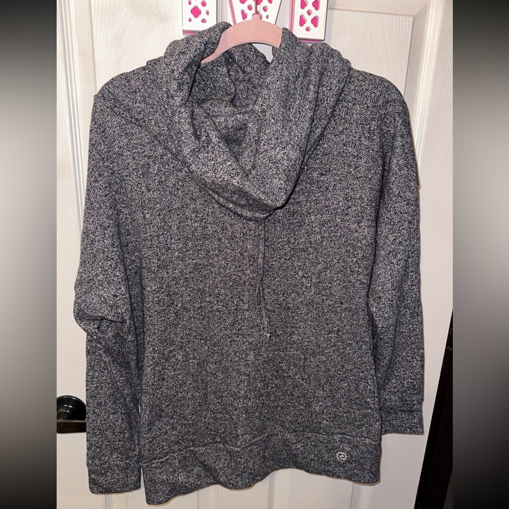 Be Inspired Womens Cowl Neck Sweater Shirt Gray Long Sleeve XL